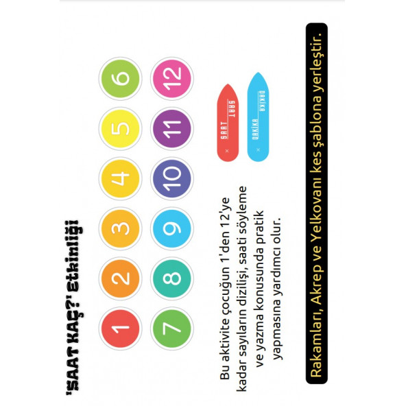 Saat Öğreten YAZ-SİL Eğitim Seti - 5