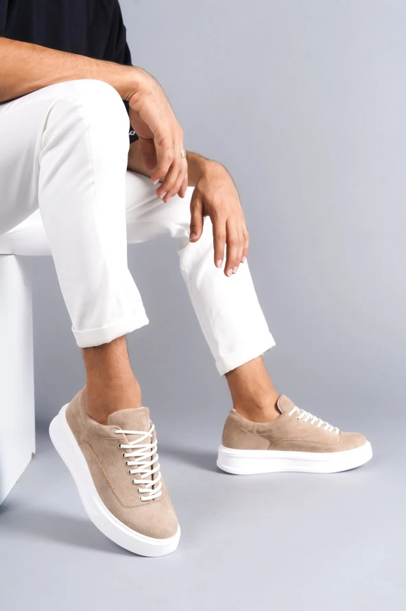 KB-005 Vizon Süet Bağcıklı  Günlük Erkek  Ayakkabı ürün görseli 1