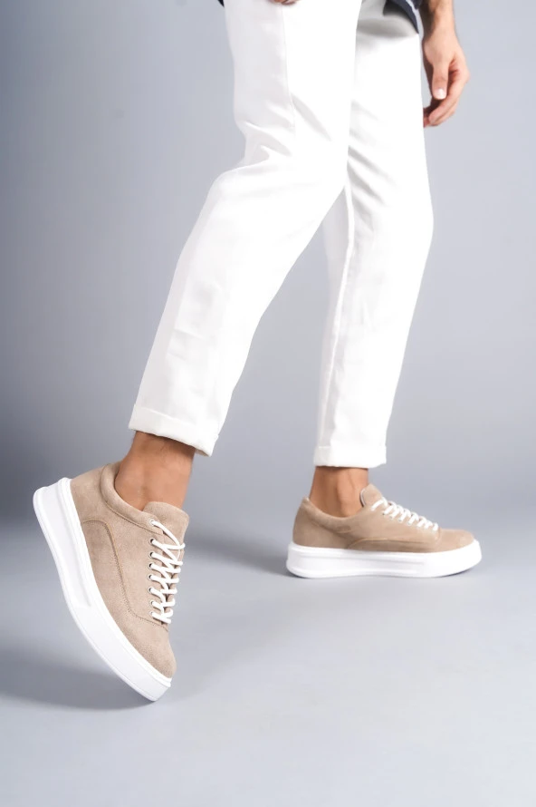 KB-005 Vizon Süet Bağcıklı  Günlük Erkek  Ayakkabı - Resim 2