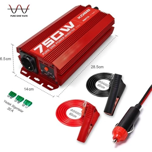 KOBB KBN750 12V/220V 750Watt Tam Sinüs Dönüştürücü İnvertör - 2