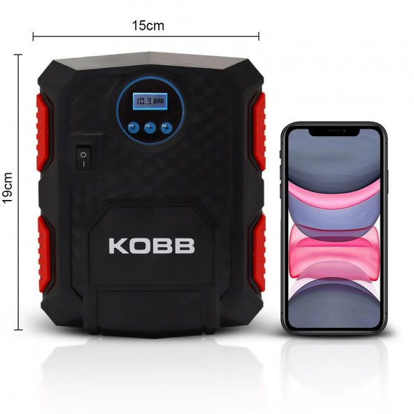 KOBB KB200 12Volt 150 PSI Ayarlanabilir Dijital Basınç Göstergeli Hava Lastik Şişirme Pompası - 4