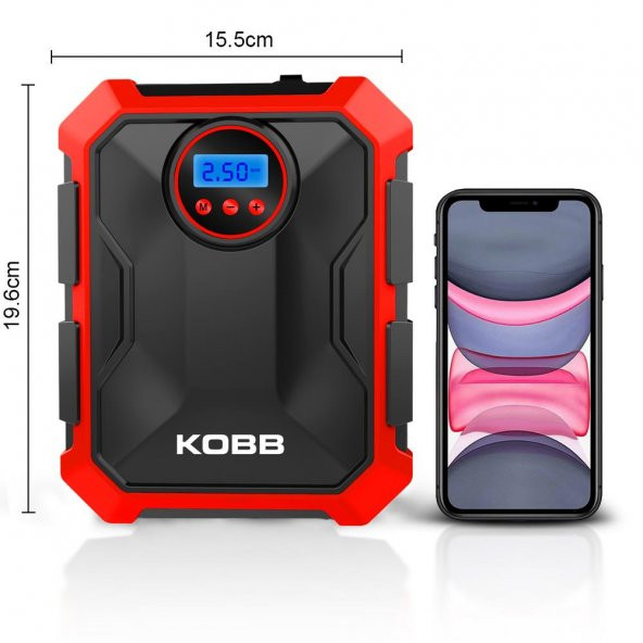 KOBB KB200 12Volt 150 PSI Ayarlanabilir Dijital Basınç Göstergeli Hava Lastik Şişirme Pompası - 9