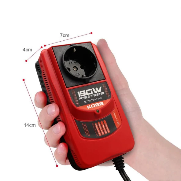 KOBB KBN150 12V/220V 150Watt Modifiye Sinüs Dönüştürücü İnvertör - 3