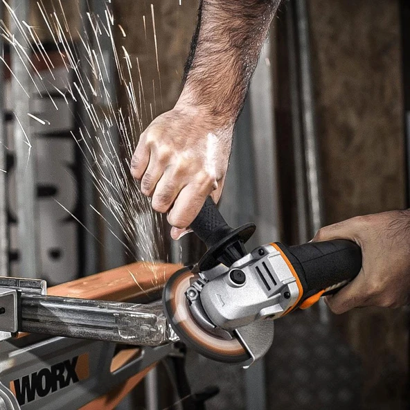 WORX WX800 20Volt 2.0 Ah. Li-ion Çift Akülü 115mm Profesyonel Şarjlı Avuç Taşlama - 9