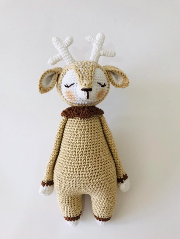 Yeni Doğan Uykucu Geyik Seti Amigurumi Organik Oyuncak - 2