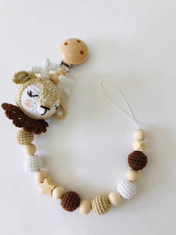 Yeni Doğan Uykucu Geyik Seti Amigurumi Organik Oyuncak - 4