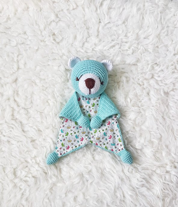 Uykucu Ayıcık Uyku Arkadaşı Amigurumi Organik Oyuncak - 1