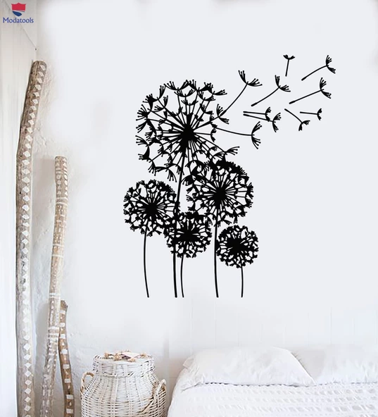 Oturma Odası, Yatak Odası Duvar Sticker Yatak Odası Dekor Karahindiba Çiçek Bahçe Çıkartmaları ürün görseli