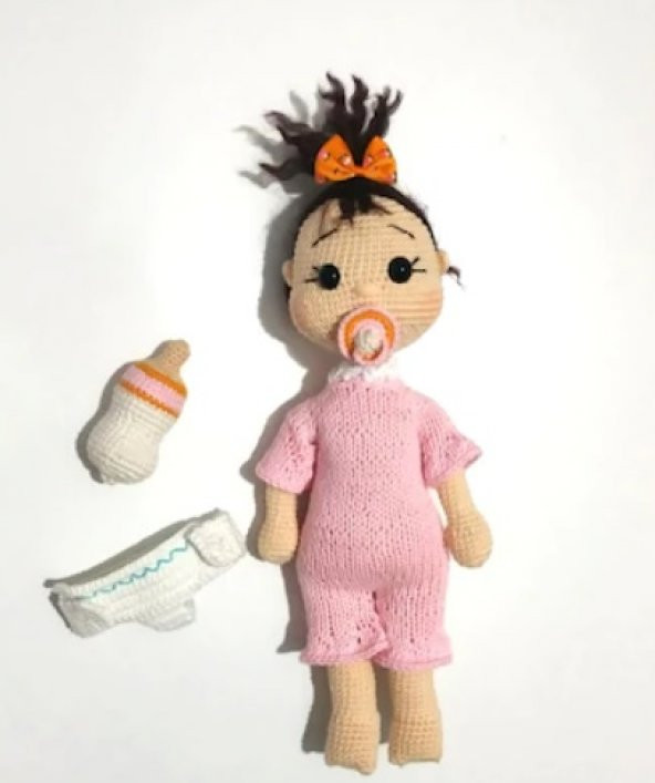 Emzikli Bebek Uyku Arkadaşı Amigurumi Organik Oyuncak - 2