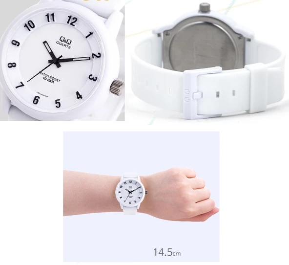 Q&Q VR52J003Y Su Geçirmez Silikon Kordonlu Unisex Kol Saati - 8
