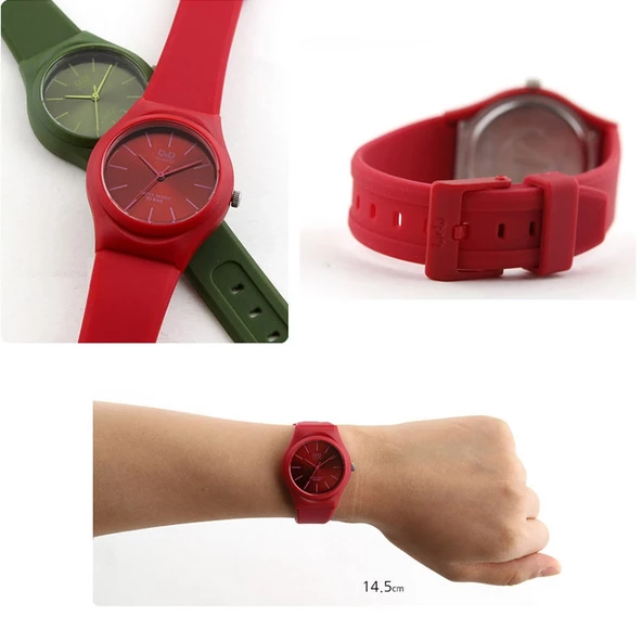 Q&Q VQ86J023Y Su Geçirmez Silikon Kordonlu Kadın Kol Saati - 4