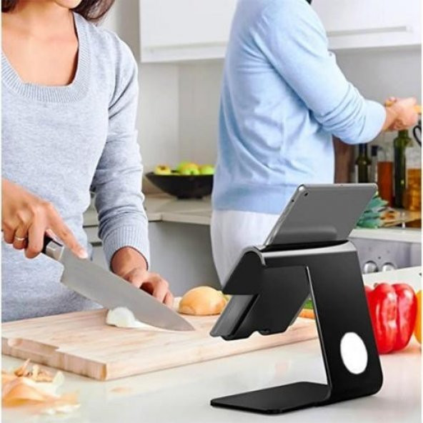 Metal Masa Üstü Telefon Tablet Akıllı Saat Tutucu Standı Telefon Tablet Standı - 2