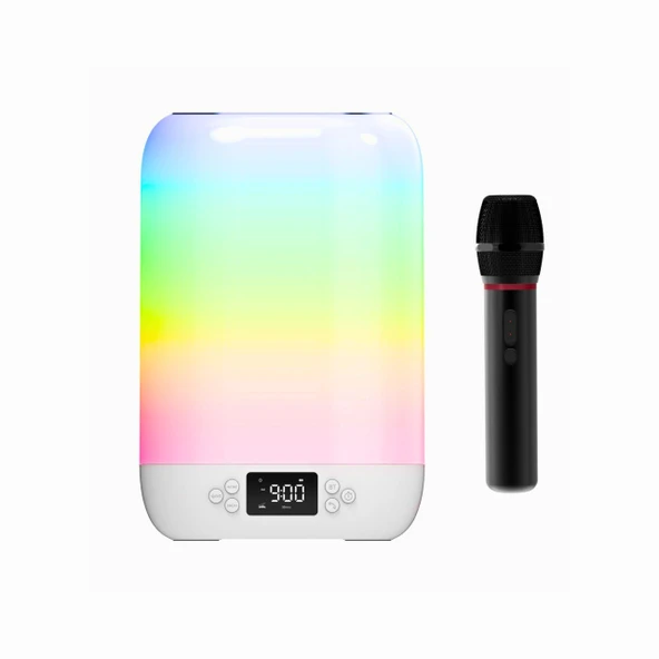 Cosmostech DY20K Karaoke Bluetooth Hoparlör, Rgb Işıklı, Alarm Saat, Uyku Mod Özel Sesli,kablosuz Speaker