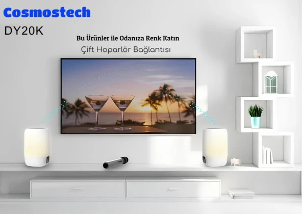 Cosmostech DY20K Karaoke Bluetooth Hoparlör, Rgb Işıklı, Alarm Saat, Uyku Mod Özel Sesli,kablosuz Speaker - 4