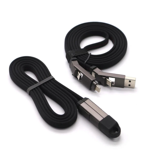 Cosmostech 4 In 1 Pd USB Şarj Data Kablosu 60W 3A Hızlı Şarj ve 480MB/S iPhone USB Type C ve Xiaomi Samsung Huawei Uyumlu - 3
