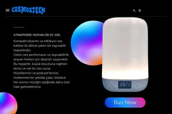 Cosmostech DY20K Karaoke Bluetooth Hoparlör, Rgb Işıklı, Alarm Saat, Uyku Mod Özel Sesli,kablosuz Speaker - 9