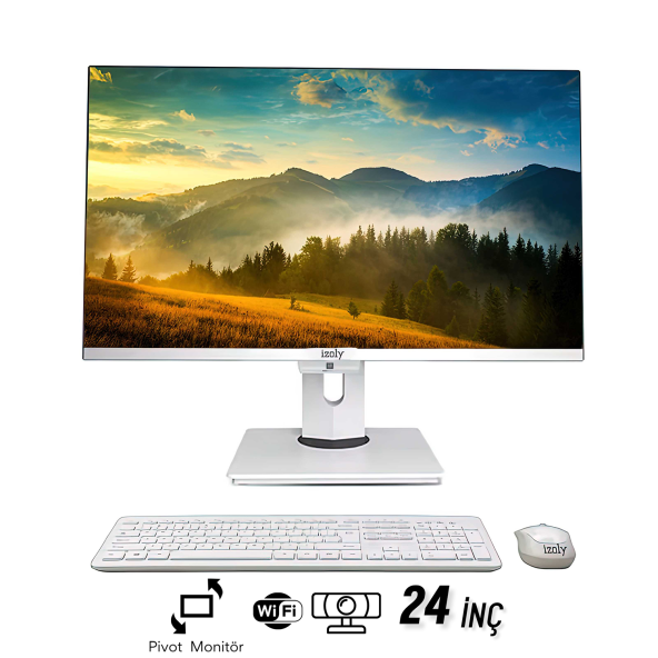 İzoly P504  İ5-10400 16GB 256GB 24" FHD Webcam Pivot All In One Bilgisayar ürün görseli 1