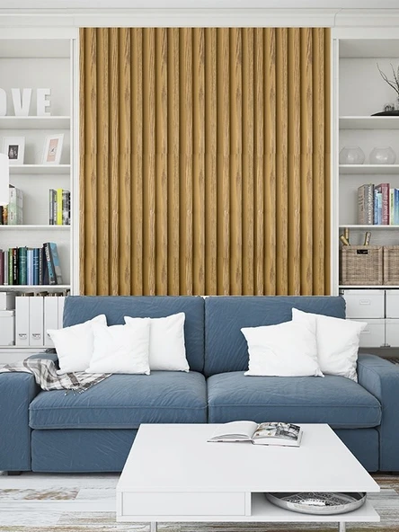 Dekorafence Duvar Çıtası Lambiri Kanallı SARI - 3