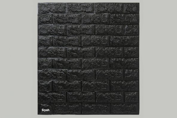 RENKLİ EVİM Renkli Evim Kendinden Yapışkanlı Duvar Paneli Siyah Tuğla 70*77cm