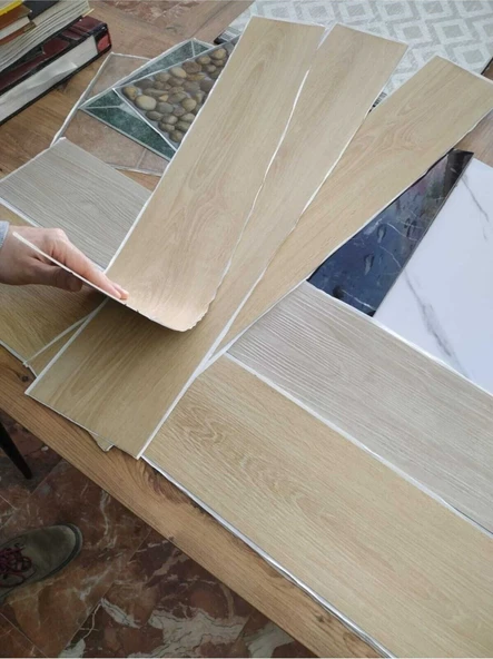 Renklievim Naturel Bej Yapışkanlı Ahşap Pvc Yer Döşeme Parkesi 36 adet - 4