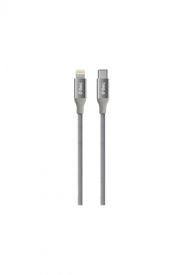 Ttec 2DK41UG AlumiCable USB-C - Lightning Hızlı Şarj Kablosu 150cm Gri