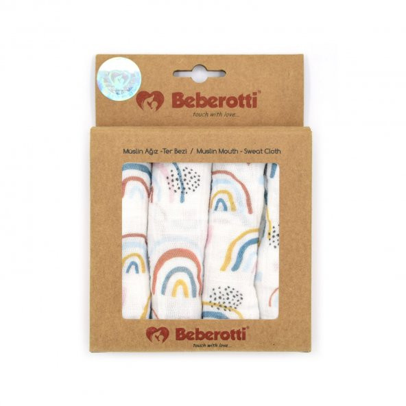 Beberotti 4lü Müslin Bebek Ağız Bezi 25x25 Cm