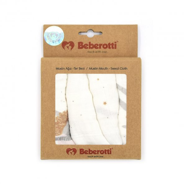 Beberotti 4lü Müslin Bebek Ağız Bezi 25x25 Cm