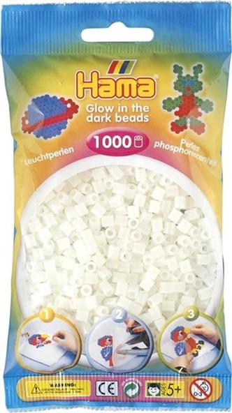Hama Boncuk Midi 1.000’lik poşet - Karanlıkta Parlayan Yeşil 207-55 - 2