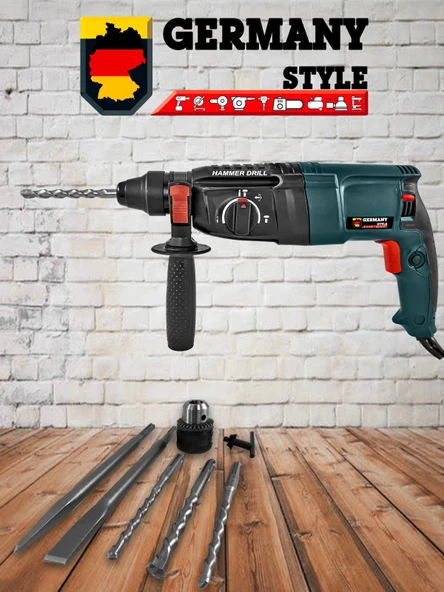 Germany Style GRM9004 1500 Watt Sds Plus Kırıcı Delici Hilti Matkap 26 mm 2.2 Juel 2 Yıl Garantili - 3
