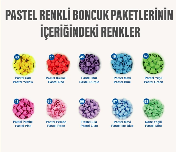 Hama Boncuk Midi 1.000’lik poşet - Pastel Renkler 207-50 - 3