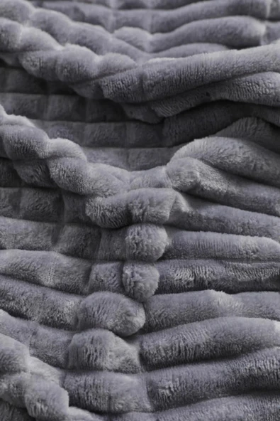 Merinos Tek kişilik  Modern Line 2 Parça Battaniye Seti -K Gri - 2
