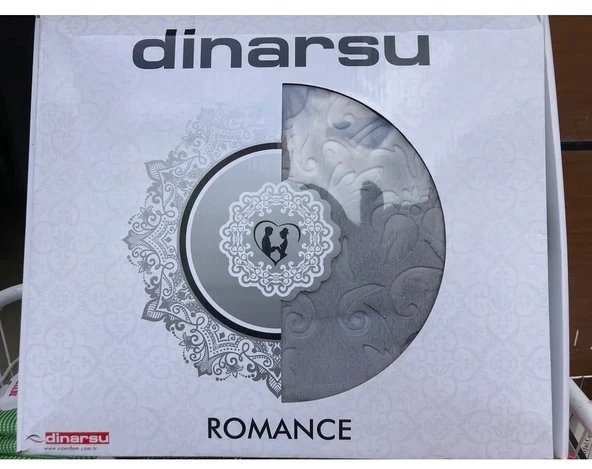 Dinarsu Romance Çift Kişilik Embos Vizon Battaniye Gri