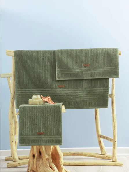 Cotton Box %100 Pamuk 3 Parça Wellness Havlu Seti - Forest Yeşil
