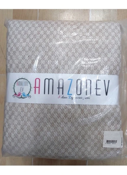 Amazon Ev Naturel Tek Kişilik Pike Takımı-Bej Krem