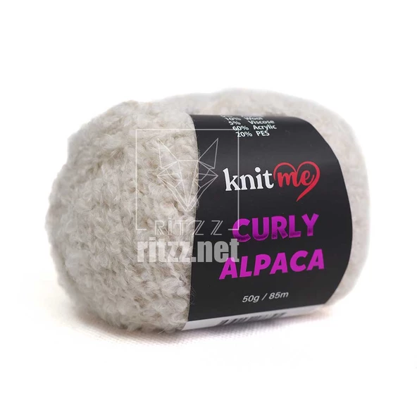 Knit Me Curly Alpaca KC02 Ekru