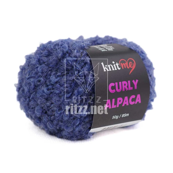 Knit Me Curly Alpaca KC11 Mavi