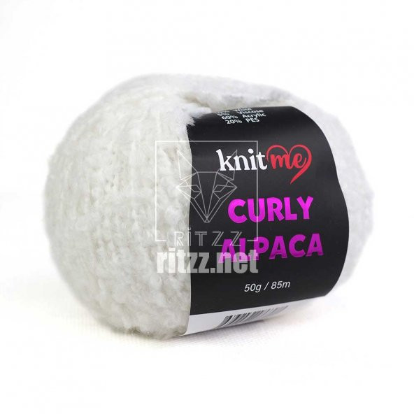 Knit Me Curly Alpaca KC01 Beyaz