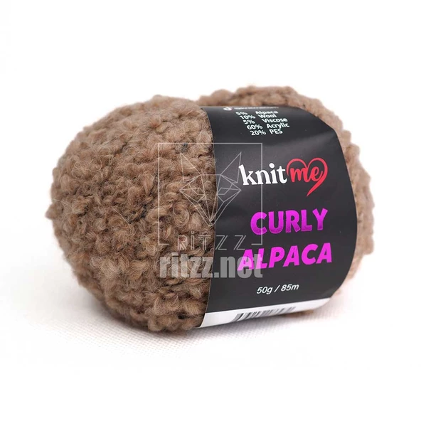 Knit Me Curly Alpaca KC10 Kahverengi