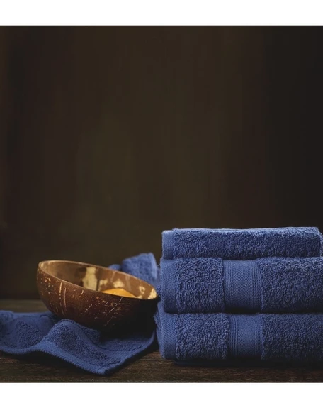 Mandaş Tex Pamuk Dokuma Banyo Havlusu (70x140)-Lacivert - 2
