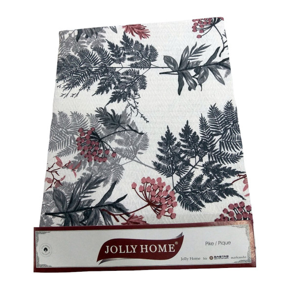 Jolly Home 100 Pamuk Doğal Çift Kişilik Pike 200x230 (Tek Pike)-Yaprak Gri - 3