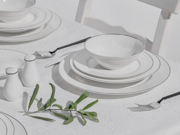 Taç Eliza Alyona 53 Parça 12 Kişilik Yemek Takımı Platin - 8