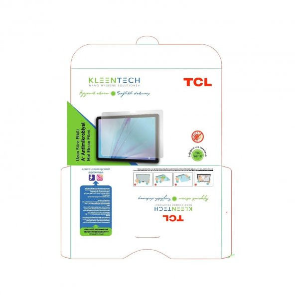 Kleentech Tcl Tab 10S 10 Antimikrobiyal Mat Ekran Filmi