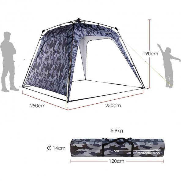 Where Tomorrow Pavillon Otomatik Gazebo-KAMUFLAJ - 2