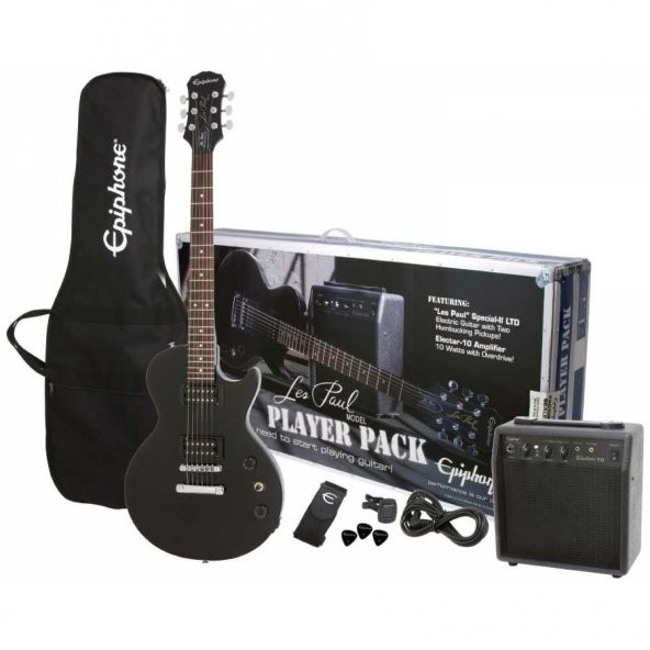 Epiphone Les Paul Player Pack Special II Elektro Gitar Seti (Ebony)