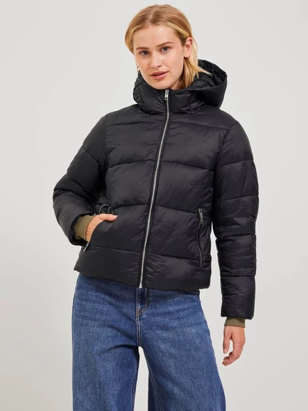 JJXX Bayan Puffer Kapüşonlu Siyah Renk Mont 12238268