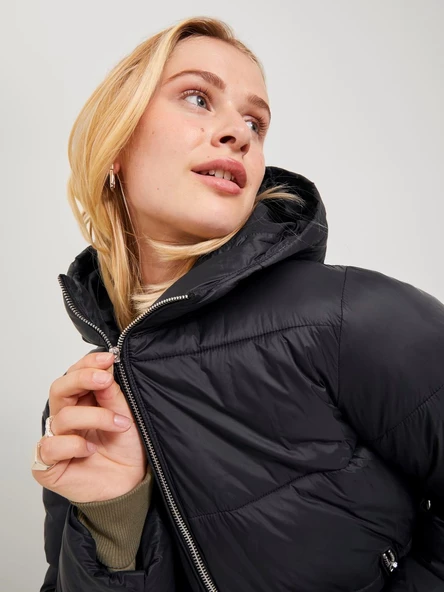 JJXX Bayan Puffer Kapüşonlu Siyah Renk Mont 12238268 - 6