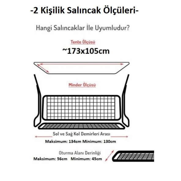Mandaş Süngersiz Salıncak Minder Kılıfı Seti (Duck)-2 KİŞİLİK-İngiliz Gülü - 3