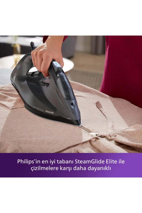 Philips Azur DST7511/80 7500 Serisi Siyah 3200 W Buharlı Ütü - 4