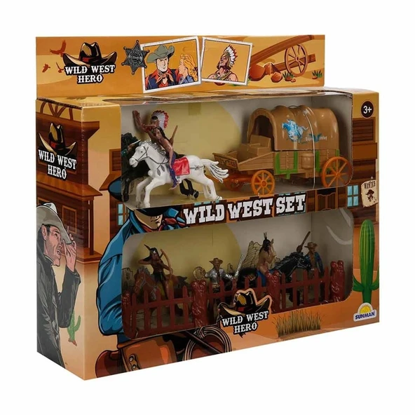 At Arabalı 2 Katlı Kovboy Oyun Seti - Beyaz-Siyah At - 2