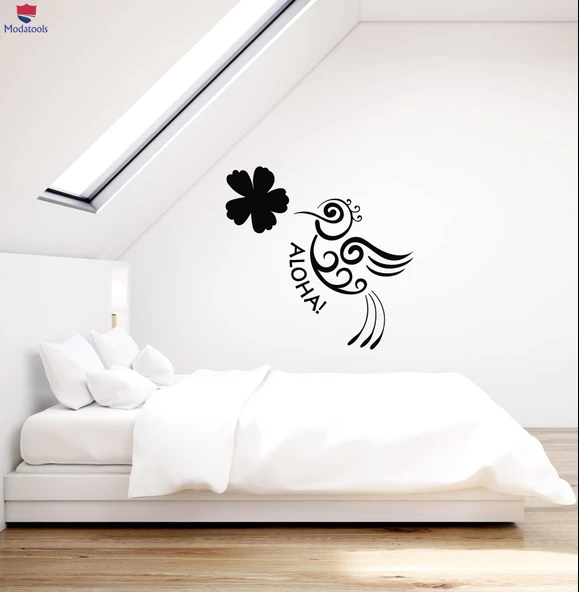 Oturma Odası, Yatak Odası Duvar Sticker Aloha Kuş Çiçek Hawaii Hawaii Odası Sanat Çıkartmaları ürün görseli
